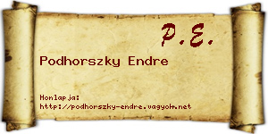 Podhorszky Endre névjegykártya