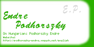 endre podhorszky business card